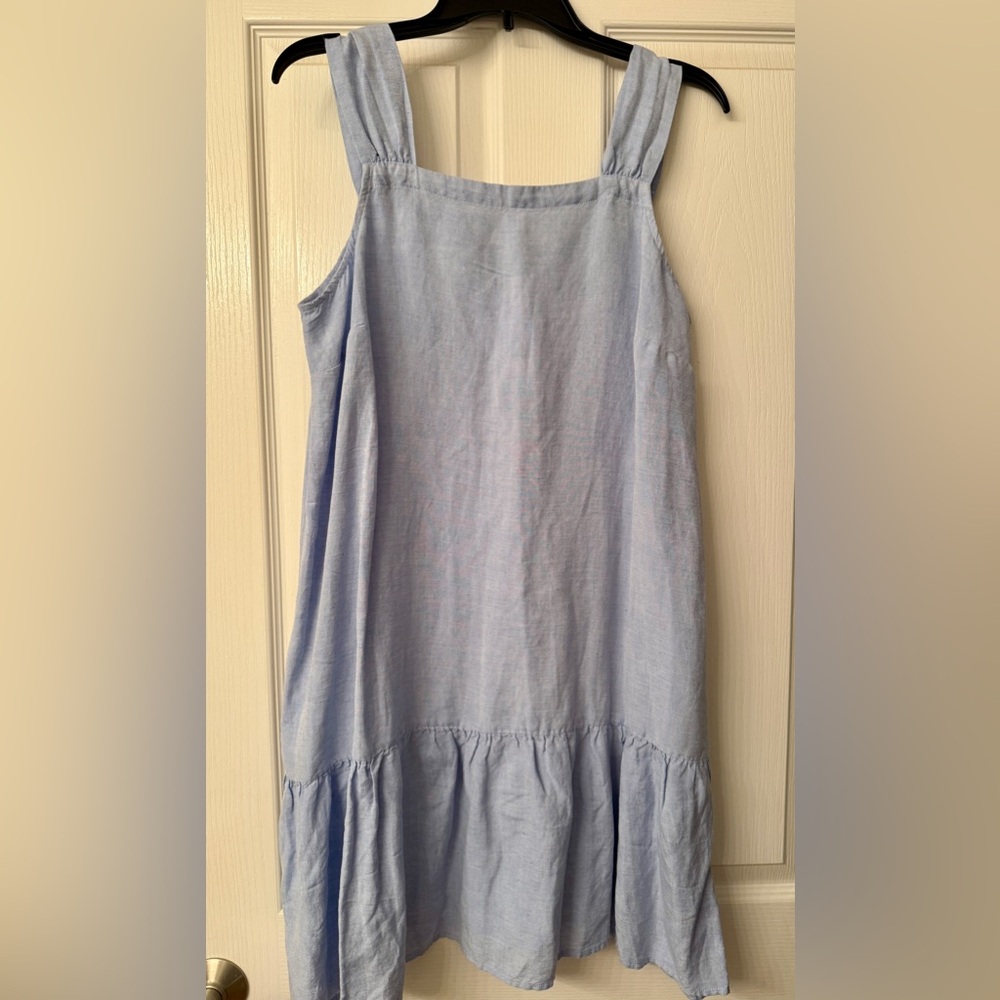 NWT Loft lightweight chambray sleeveless dress with ruffle